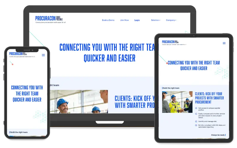 blue modern construction wordpress web design