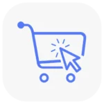 blue color ecommerce services cart icon