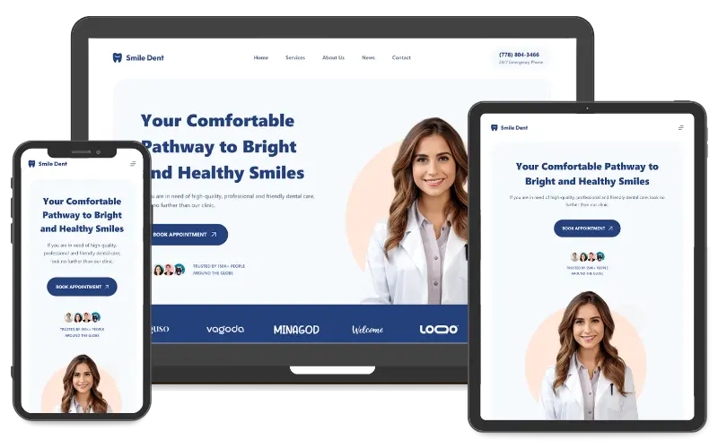 modern blue services website design