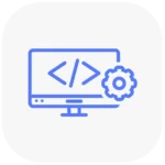 blue color custom web development icon